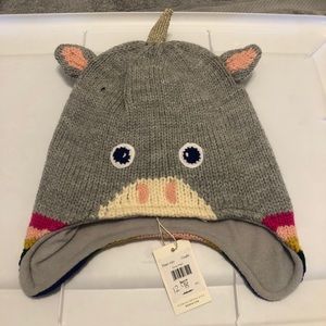 NWT: Boden grey unicorn girls hat